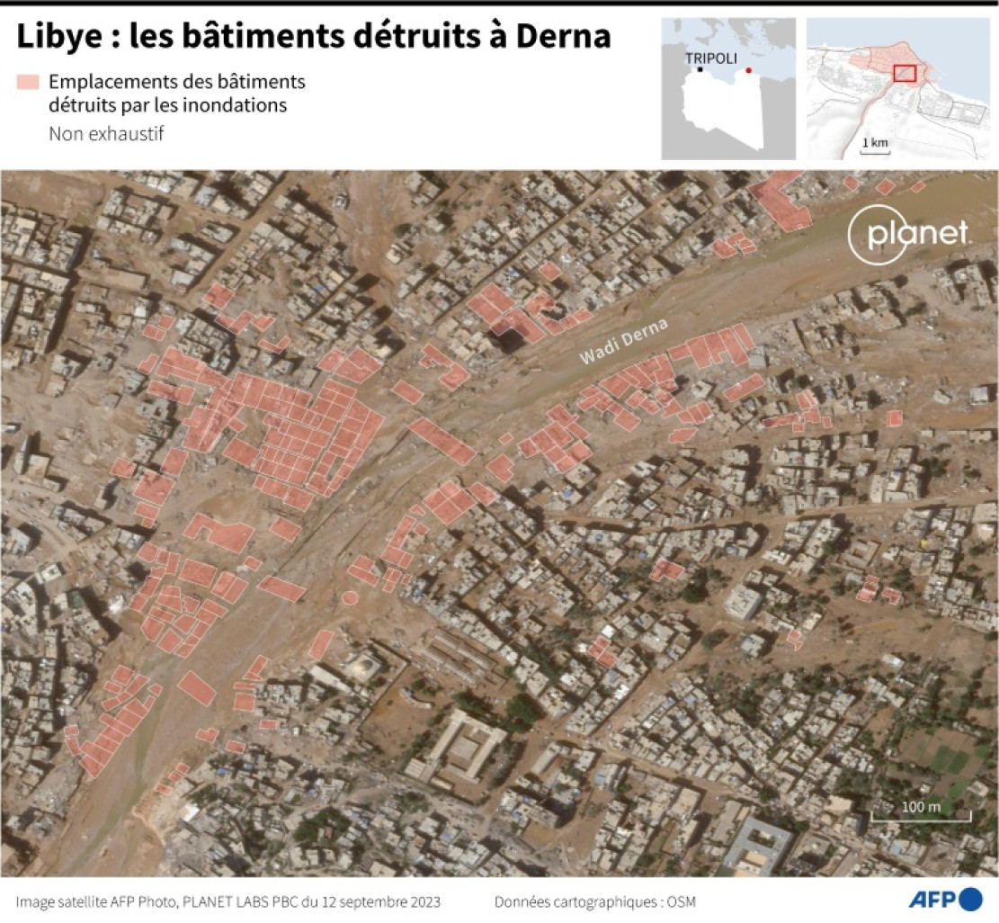 Libye : les bâtiments détruits à Derna © Sophie RAMIS