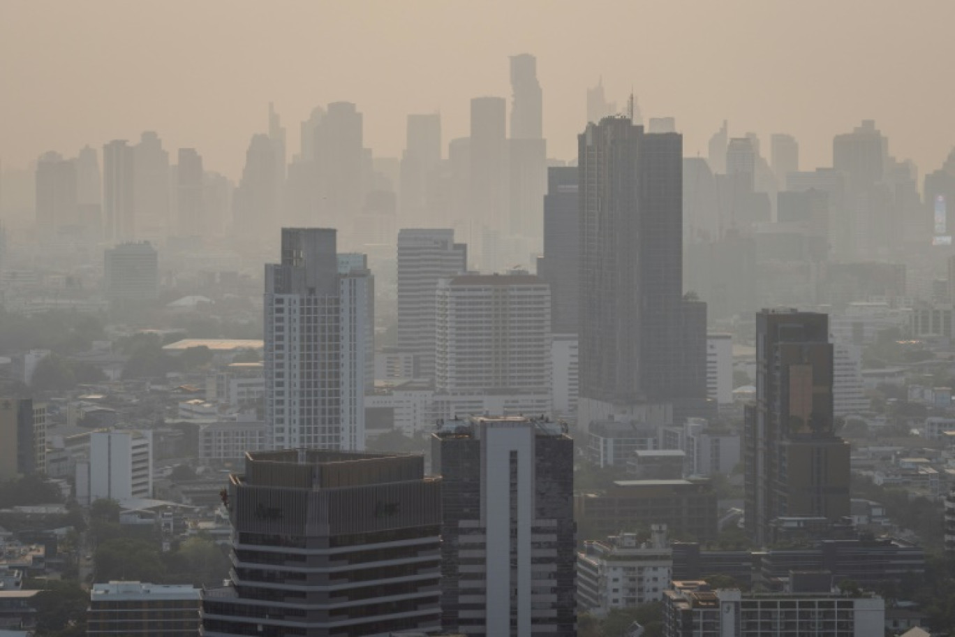 Un épisode de pollution de l'air à Chiang Mai, dans le nord de la Thaïlande, le 10 mars 2023 © Jack TAYLOR