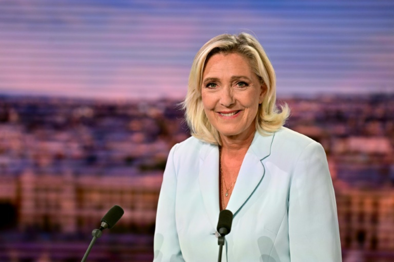 Marine Le Pen (Rassemblement national), sur le plateau de TF1, le 18 septembre 2023 à Boulogne-Billancourt (Hauts-de-Seine) © Miguel MEDINA