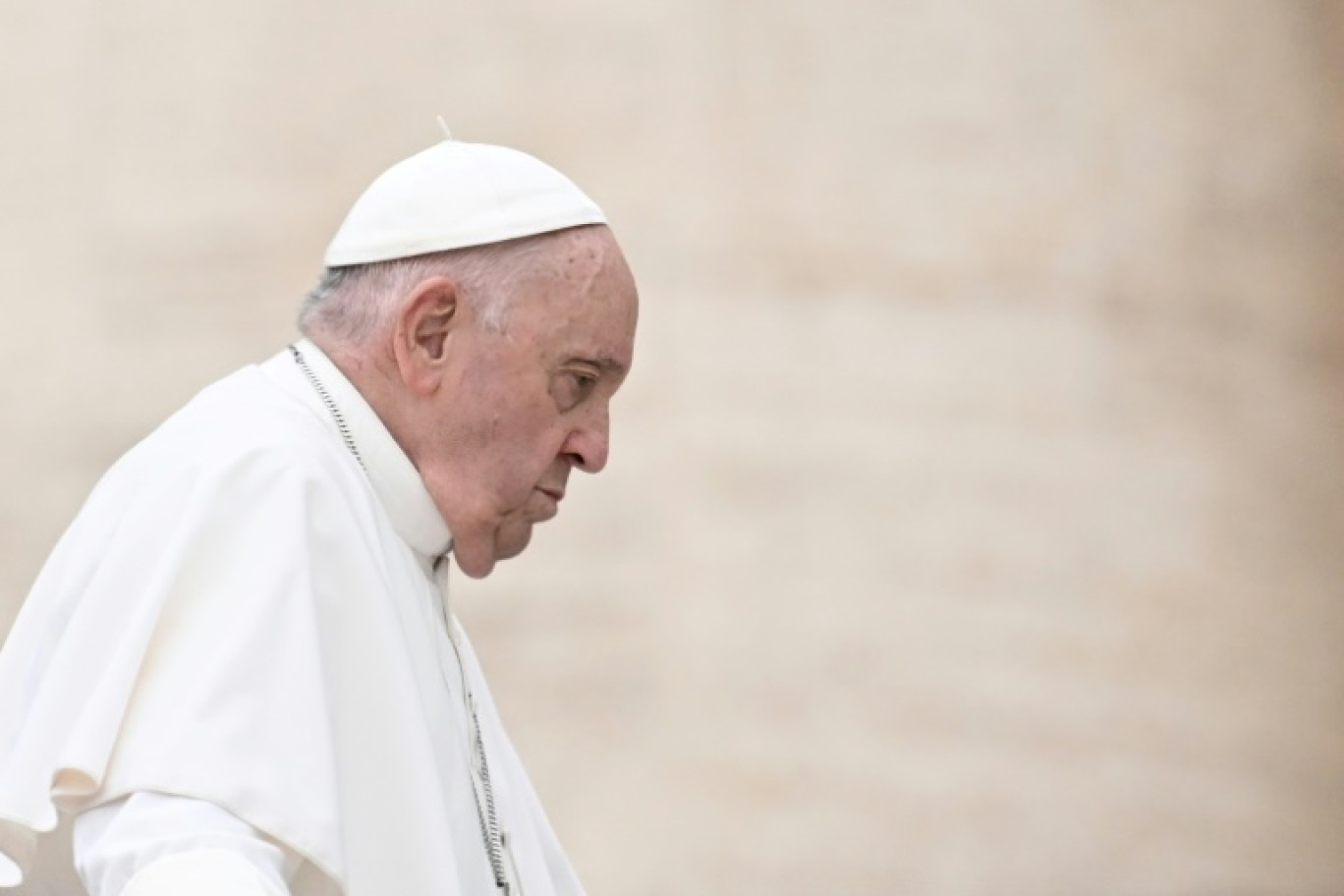 Le pape François à la basilique Notre-Dame de la Garde, le 22 septembre 2023 à Marseille © CHRISTOPHE SIMON