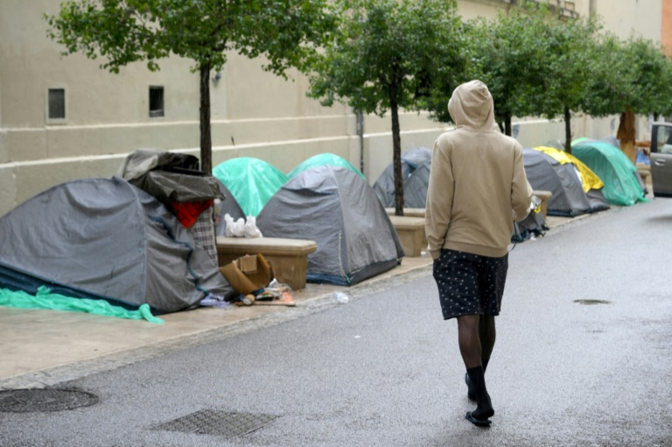 Un campement de migrants à Marseille, le 21 septembre 2023 dans les Bouches-du-Rhône © Nicolas TUCAT