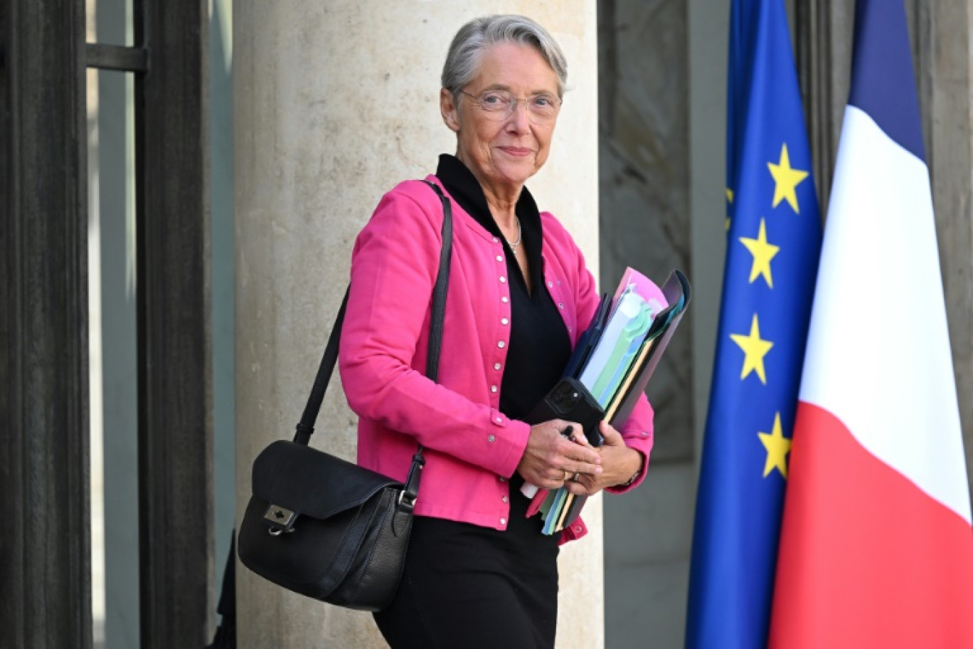 La Première ministre Elisabeth Borne quitte l'Elysée après un conseil des ministres le 27 Septembre 2023 © Bertrand GUAY