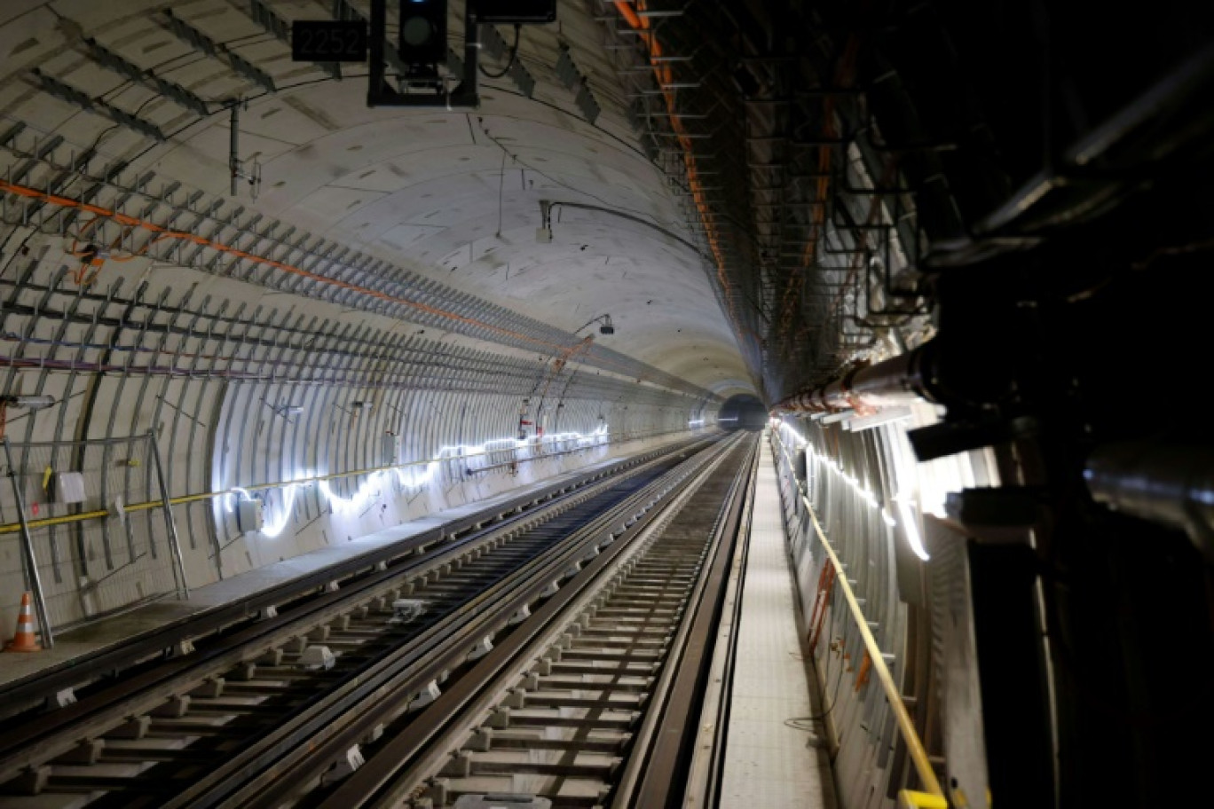 Le tunnel de la ligne 14 du métro parisien prolongé jusqu'à l'aéroport d'Orly, le 13 juin 2023 © LUDOVIC MARIN