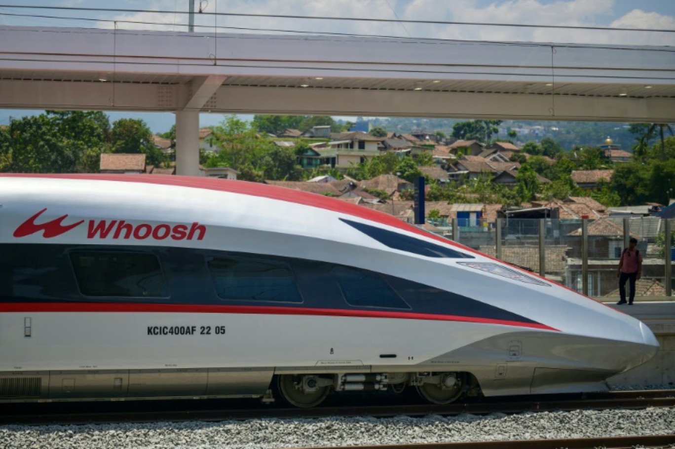 Le train à grande vitesse Jakarta-Bandung après son inaugutation le 2 octobre 2023, à la gare de Padalarang © BAY ISMOYO