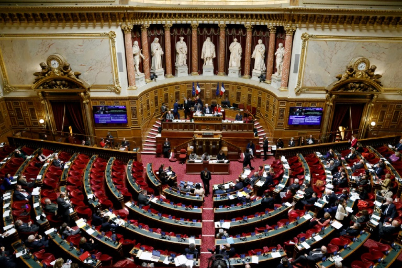 Une vue générale du Sénat lors d'un débat, à Paris, le 1er février 2023 © Ludovic MARIN