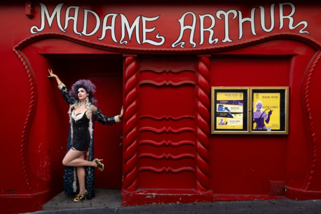 L'artiste Odile de Mainville, membre du Cabaret Madame Arthur, à Paris le 29 septembre 2023 © JOEL SAGET