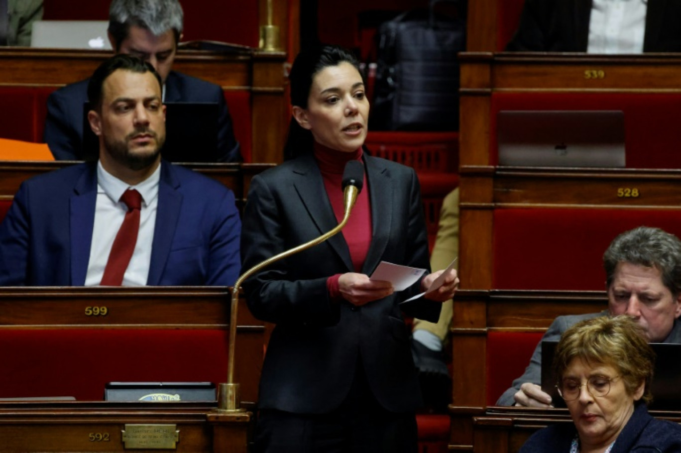 La députée La France insoumise (LFI) Sophia Chikirou, à l'Assemblée nationale, le 13 février 2023 © Ludovic MARIN