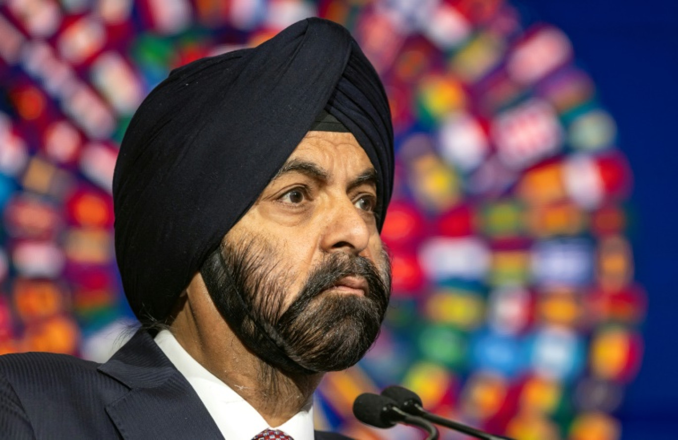 Le président de la Banque mondiale (BM) Ajay Banga lors des assemblées générales de la BM et du FMI à Marrakech le 11 octobre 2023 © FADEL SENNA