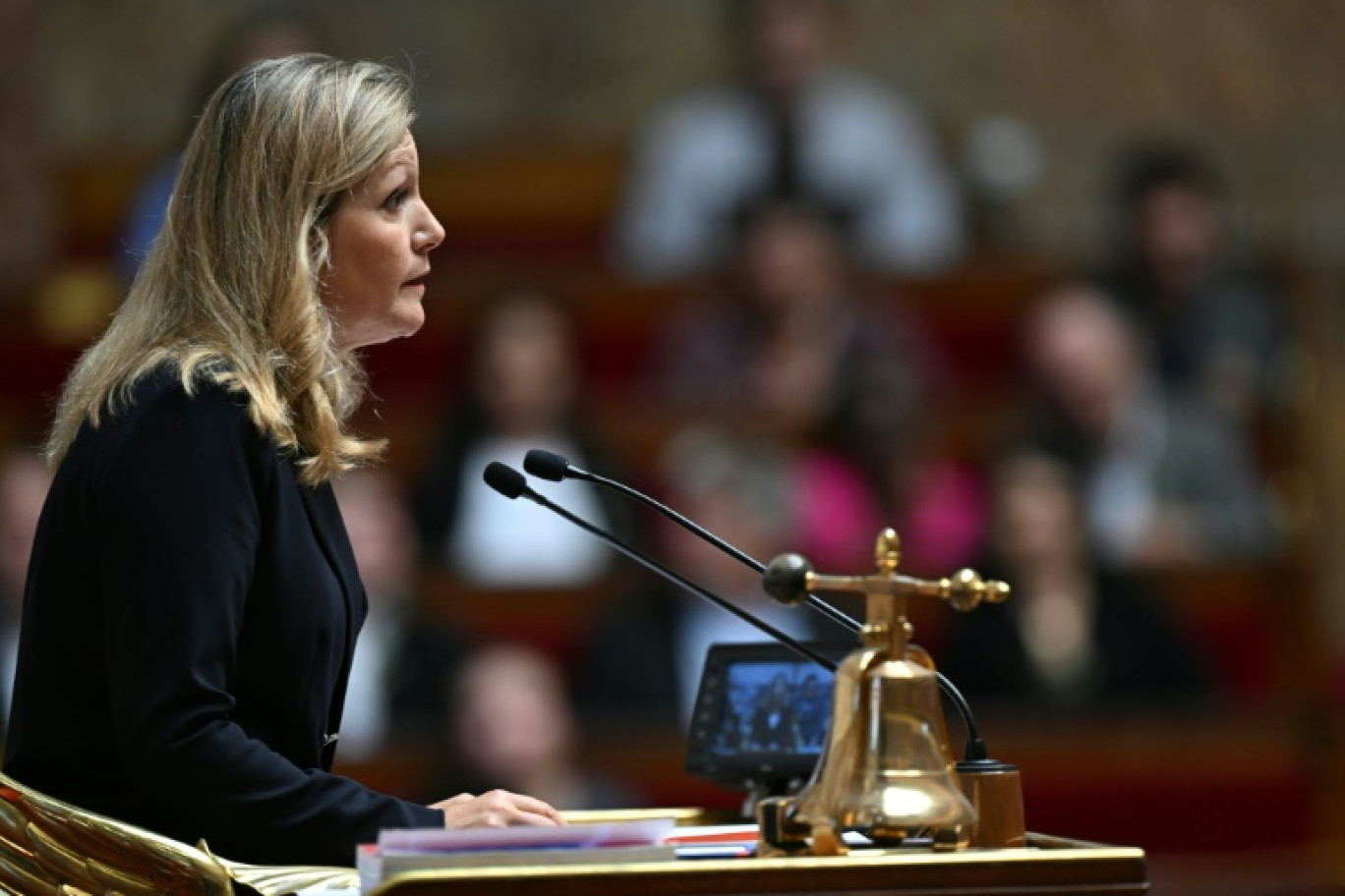 La présidente de l'Assemblée nationale Yaël Braun-Pivet le 10 octobre 2023 à l'Assemblée à Paris © Miguel MEDINA