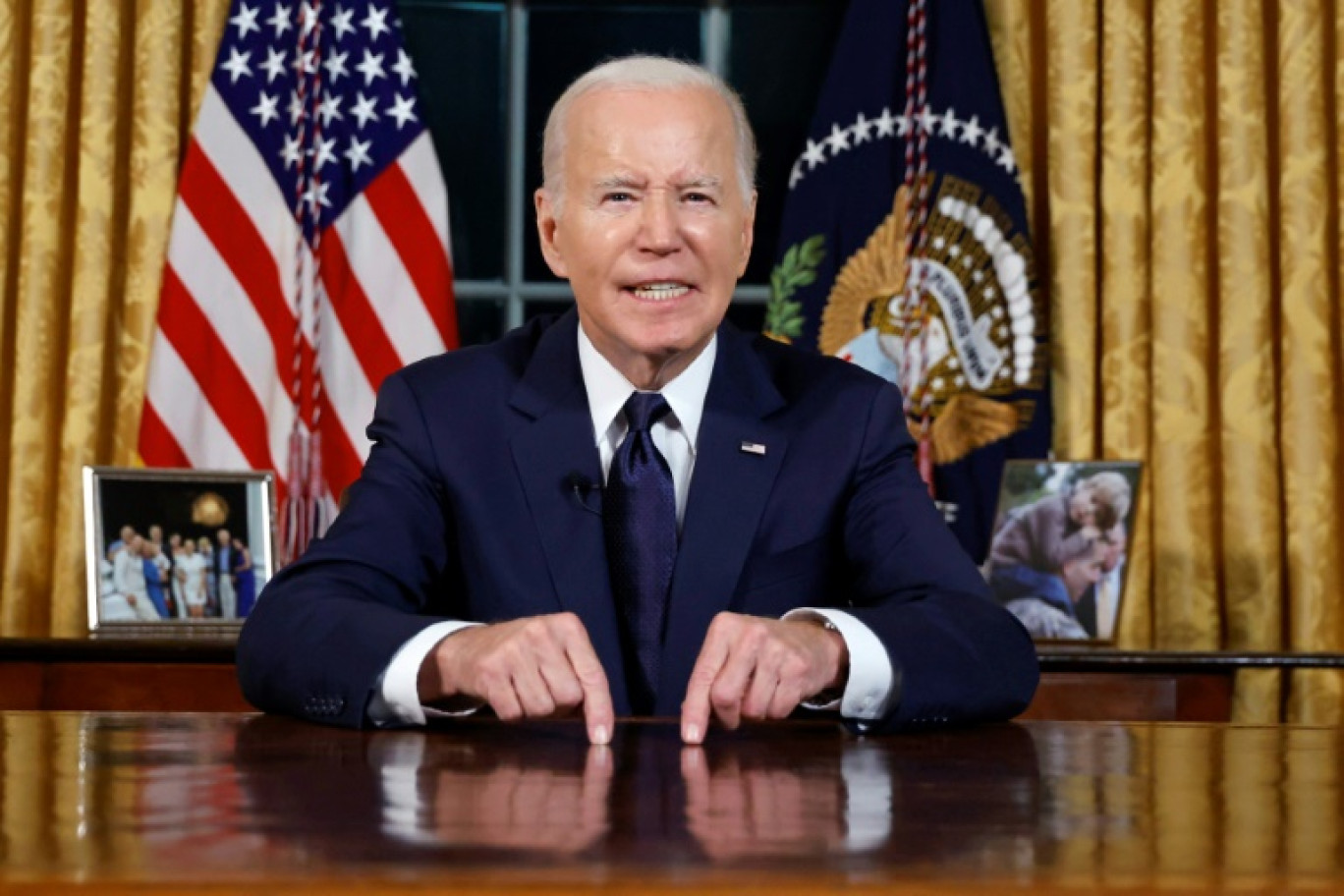 Le président américain Joe Biden dans le bureau Ovale de la Maison blanche, le 19 octobre 2023 à Washington © JONATHAN ERNST