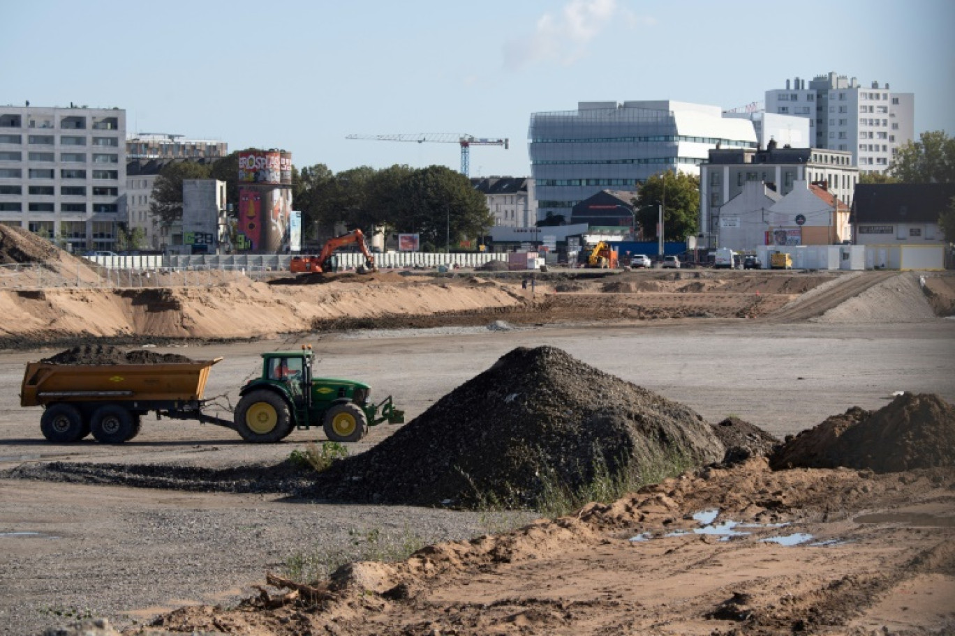 Le site de construction du futur CHU de Nantes, le 6 octobre 2021 en Loire-Atlantique © LOIC VENANCE