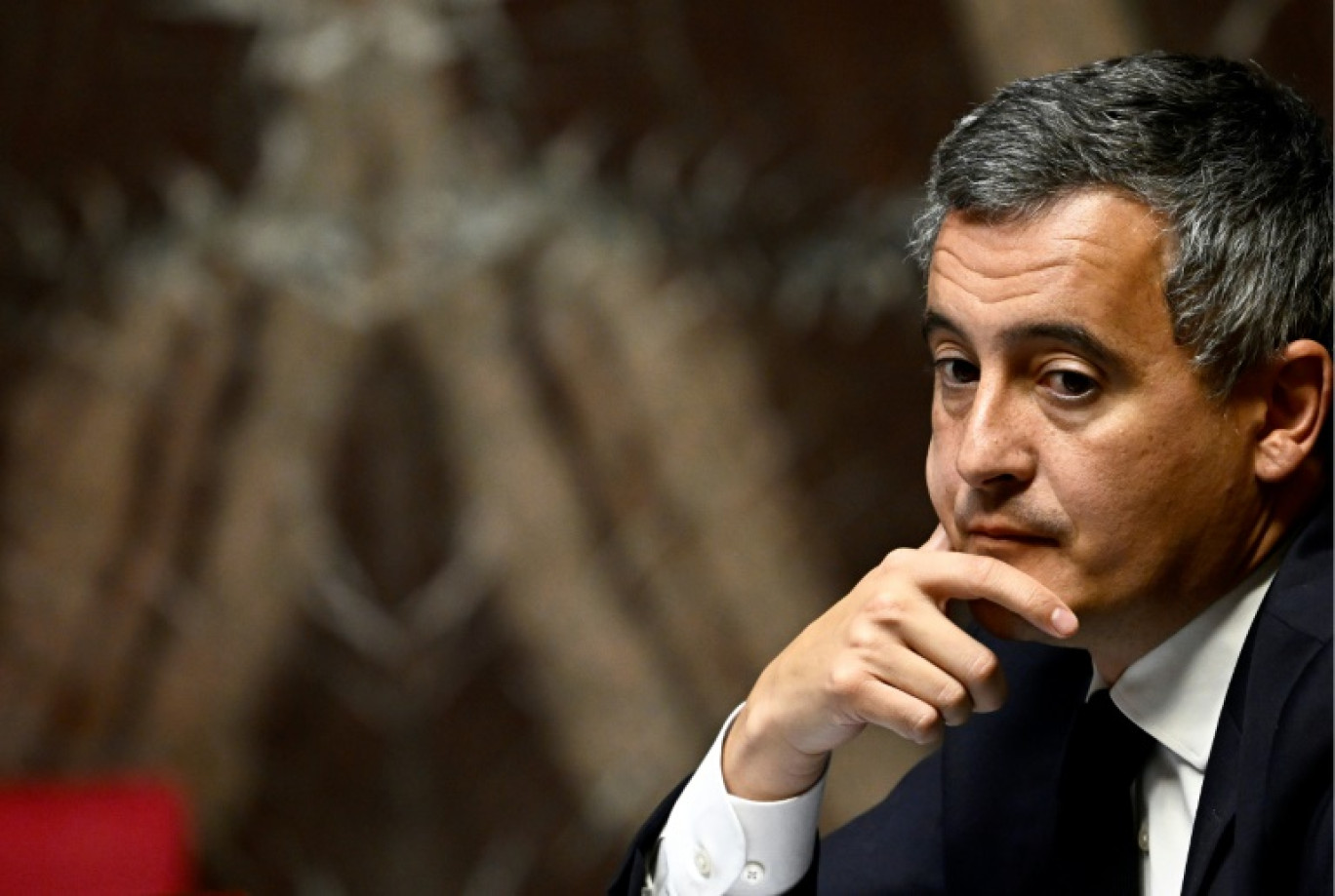 Le ministre de l'Intérieur Gérald Darmanin à l'Assemblée nationale, le 17 octobre 2023 à Paris © JULIEN DE ROSA