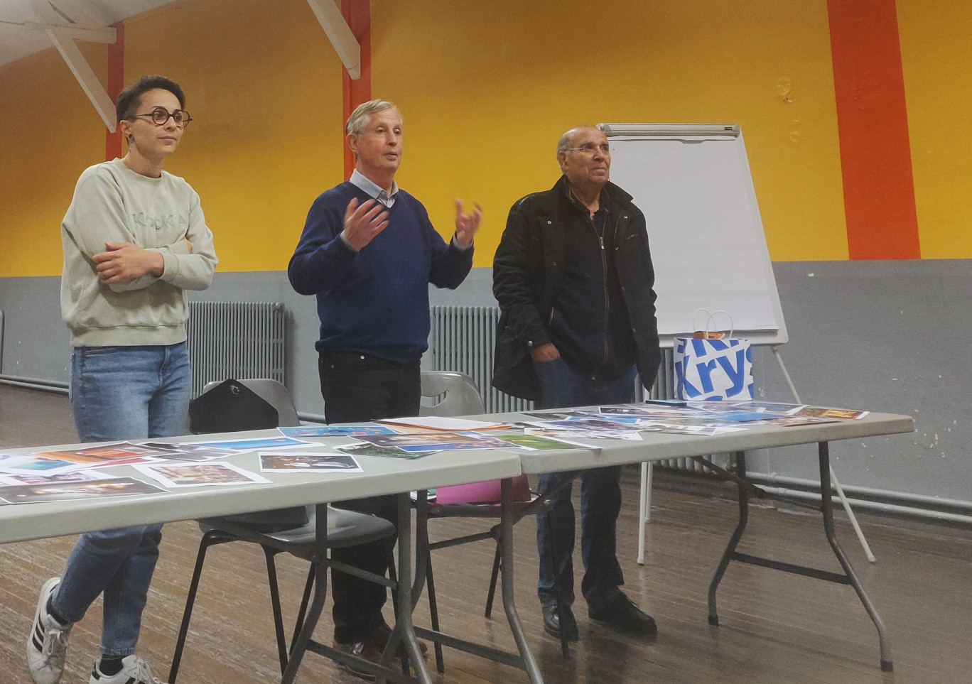 Louise Boyard, François Rangeon et M'Hammed El Hiba lors de la première réunion, ce 6 novembre. (c)Aletheia Press/ DLP