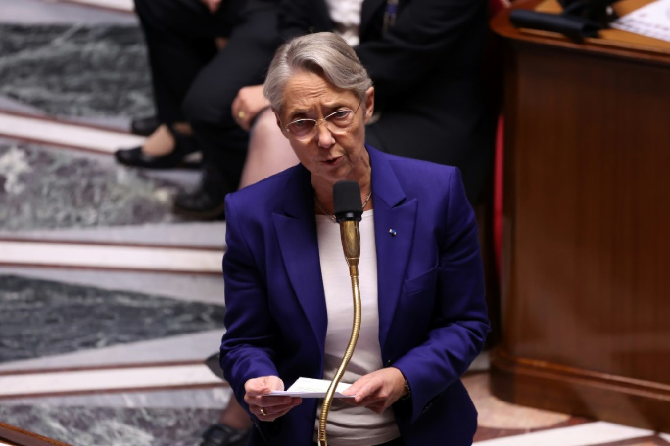 La Première ministre Elisabeth Borne à l'Assemblée nationale, le 31 octobre 2023 à Paris © EMMANUEL DUNAND