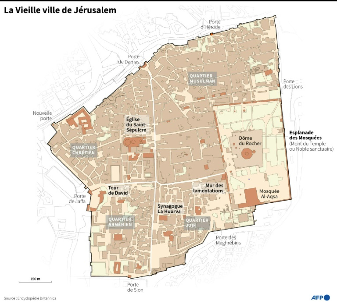 Carte de la Vieille ville de Jérusalem © Jean-Michel CORNU