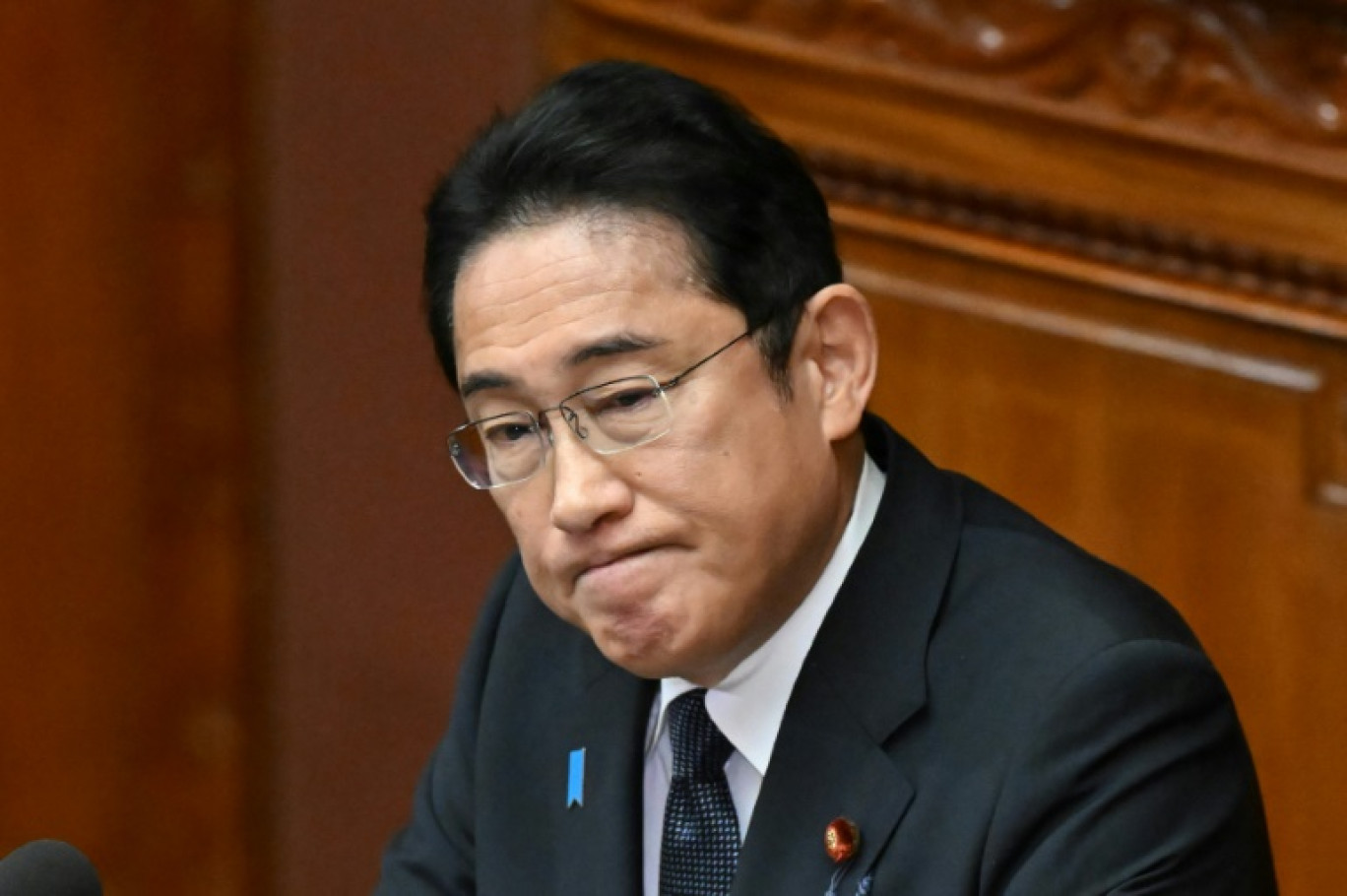 Le Premier ministre japonais Fumio Kishida donne un discours devant la Diète à Tokyo le 23 octobre 2023 © Kazuhiro NOGI