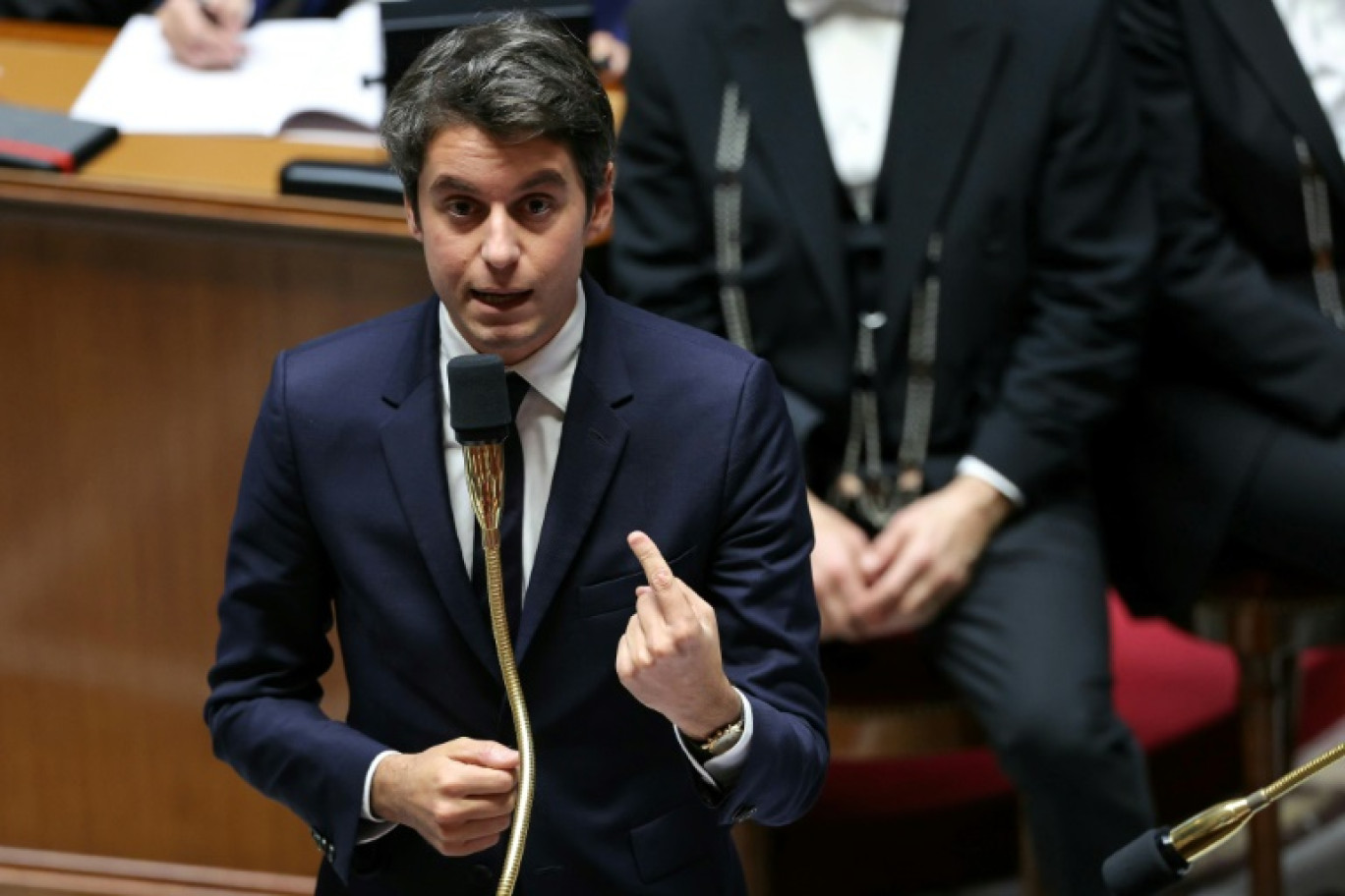 Le ministre de l'Education Gabriel Attal lors des questions au gouvernement, le 24 octobre 2023 à l'Assemblée nationale à Paris © Thomas SAMSON