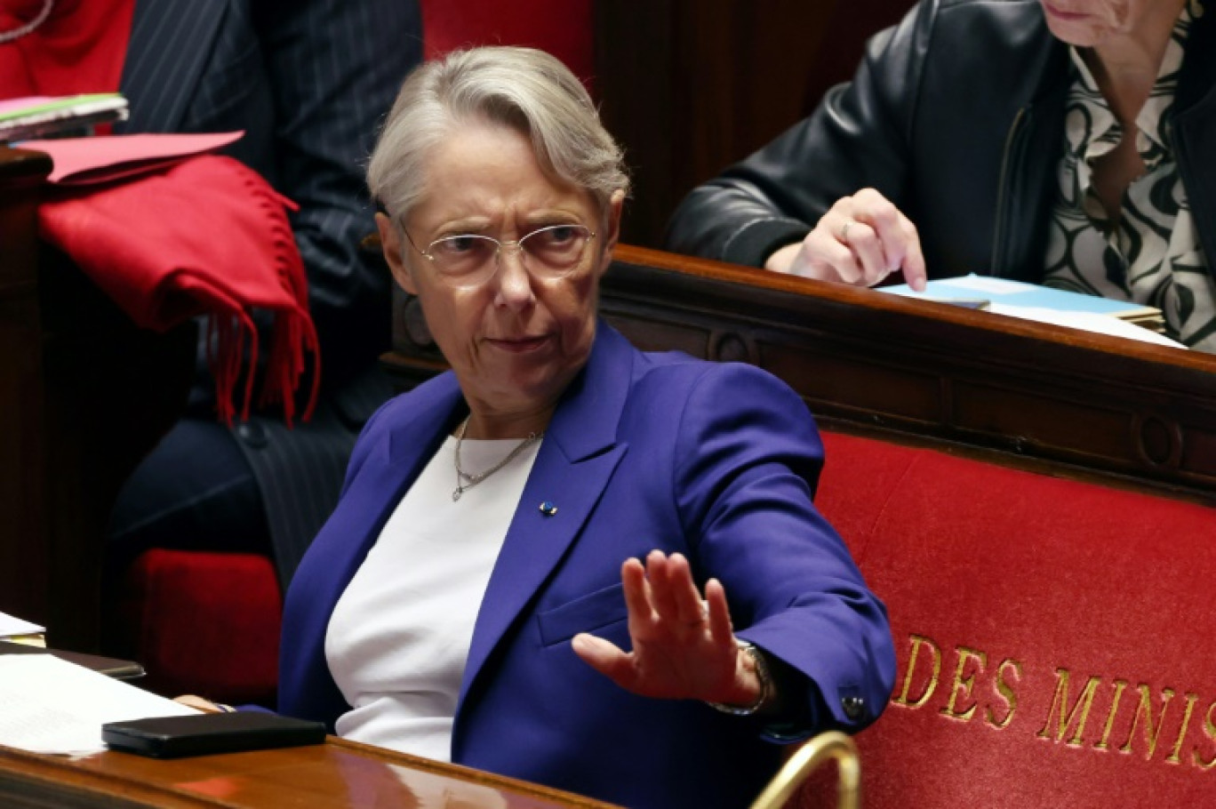 La Première ministre Elisabeth Borne à l'Assemblée nationale, le 31 octobre 2023 à Paris © EMMANUEL DUNAND