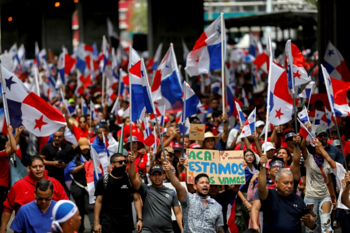 Manifestation contre un projet minier controversé, le 3 novembre 2023 à Panama © ROBERTO CISNEROS