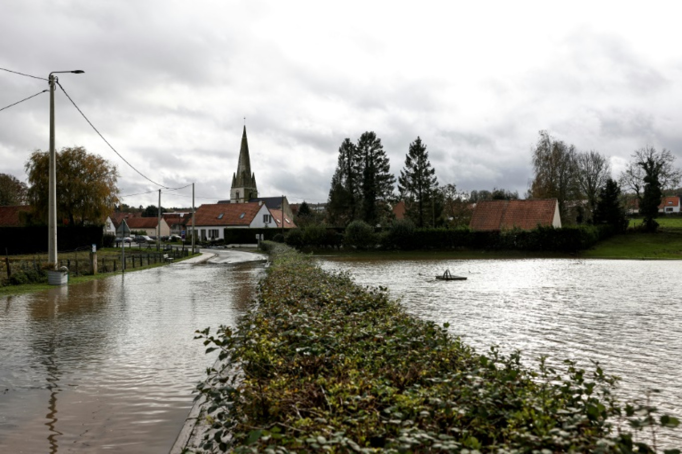 Inondations à Esquerdes, le 9 novembre 2023 dans le Pas-de-Calais © Sameer Al-Doumy