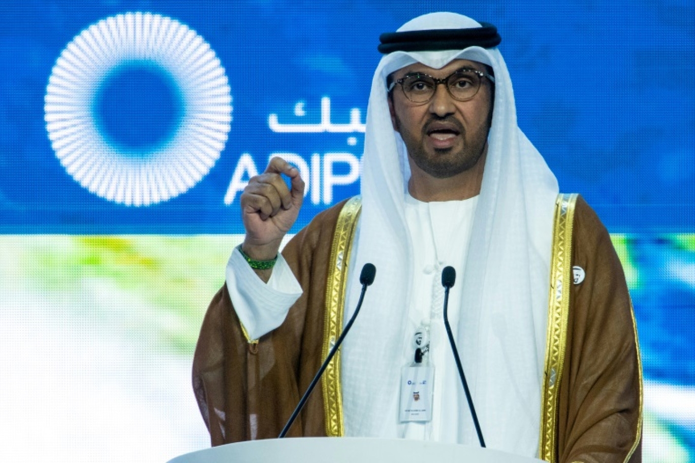 Le président de la COP28, Sultan Al Jaber, est également à la tête de la société pétrolière publique émiratie ADNOC. © Ryan LIM