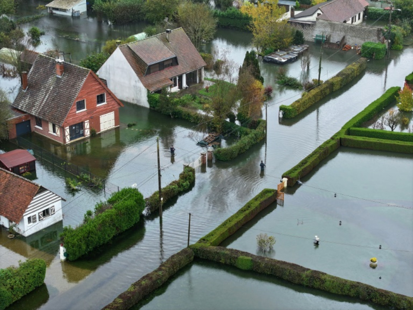 Vue aérienne d'Esquerdes, dans le Pas-de-Calais, le 11 novembre 2023 © Anthony Brzeski