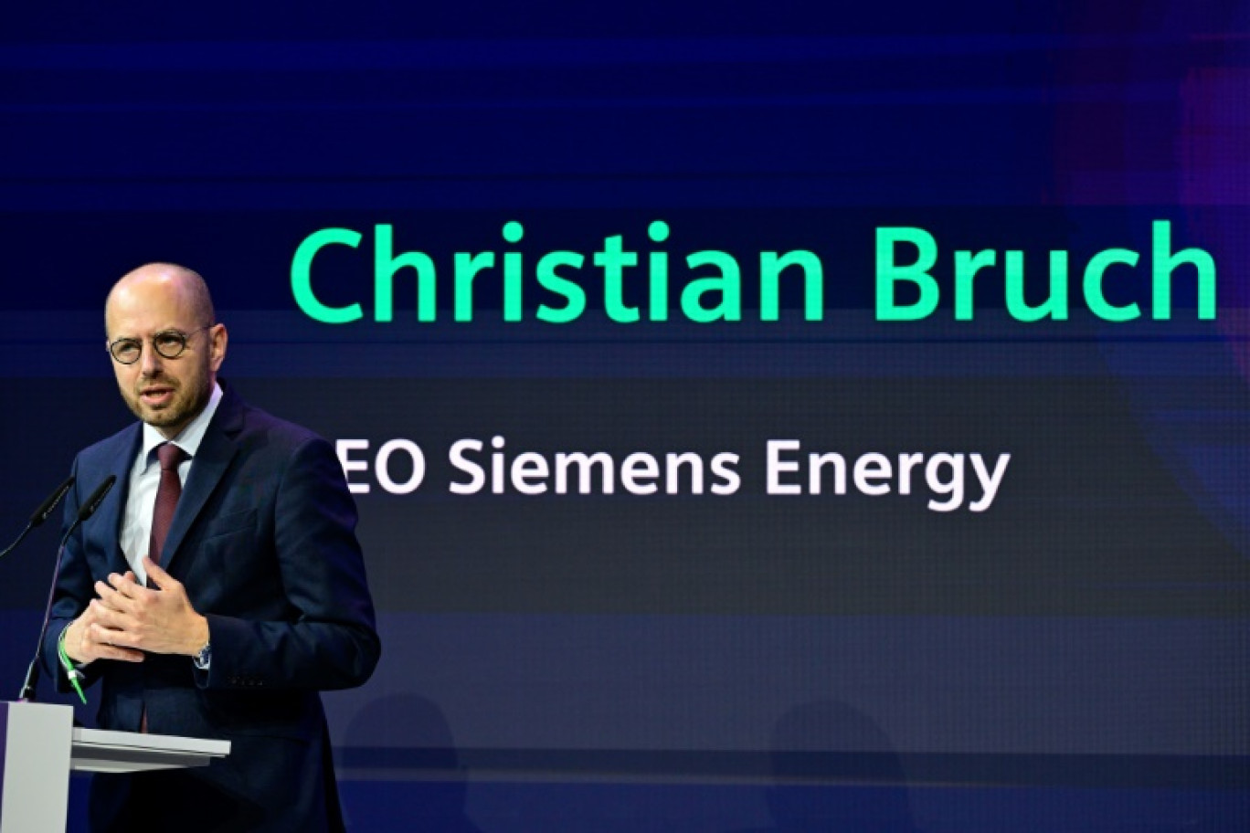 Le PDG de Siemens Energy, Christian Bruch, à Berlin le 8 novembre 2023 © John MACDOUGALL