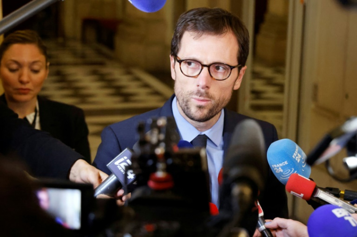 Mathieu Lefèvre, député du parti "Renaissance", président du groupe d'amitié France-Israël, à l'Assemblée nationale, le 14 novembre 2023 © Ludovic MARIN