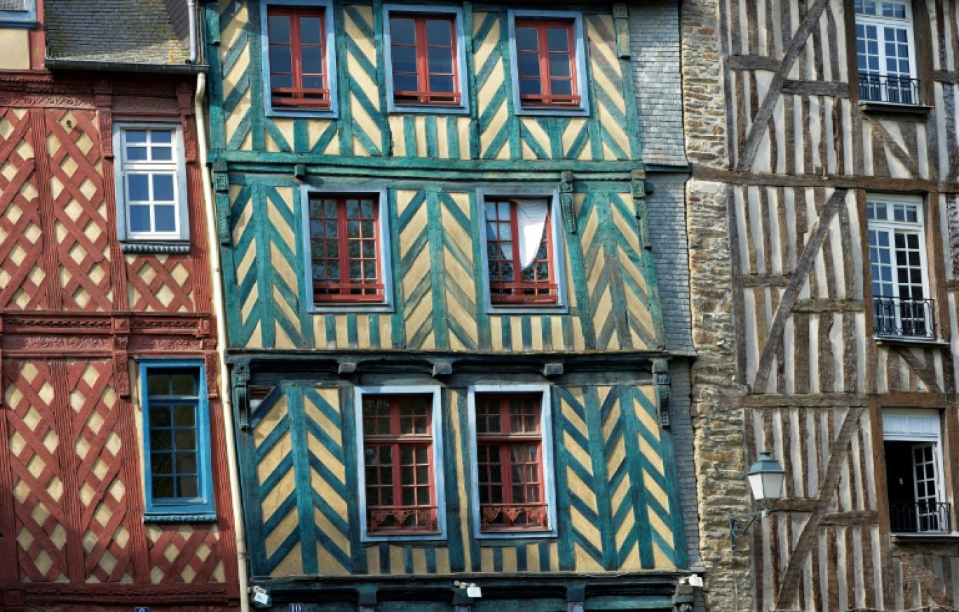 Des maisons à colombages dans la vieille ville de Rennes, le 5 août 2014 © MIGUEL MEDINA