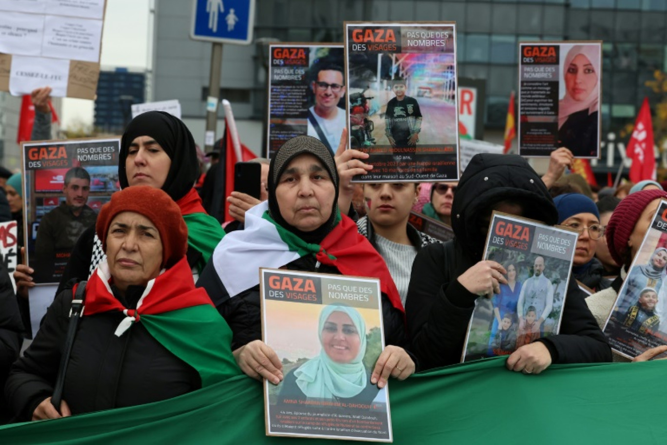 Une manifestation en soutien à Gaza à Srasbourg, le 18 novembre 2023 © Frederick FLORIN