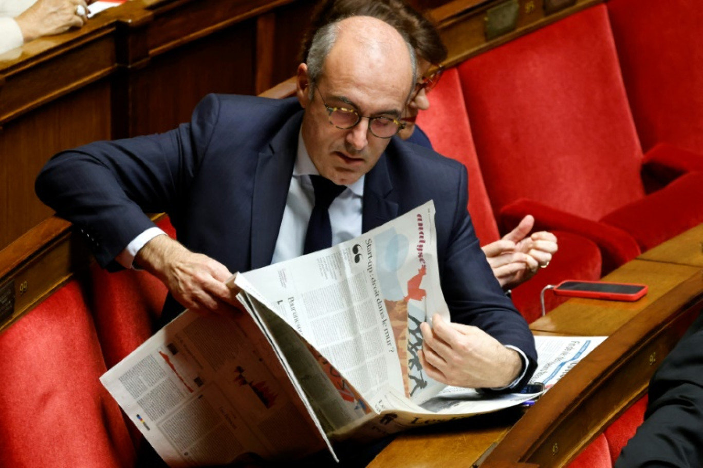 Le président du groupe parlementaire des Républicains (LR), Olivier Marleix, à l'Assemblée nationale, à Paris, le 14 novembre 2023 © Ludovic MARIN