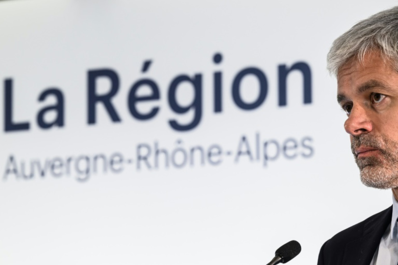 Le président Les Républicains (LR) de la région Auvergne-Rhône-Alpes, Laurent Wauquiez, au siège de l'institution à Lyon, le 19 octobre 2023 © JEFF PACHOUD