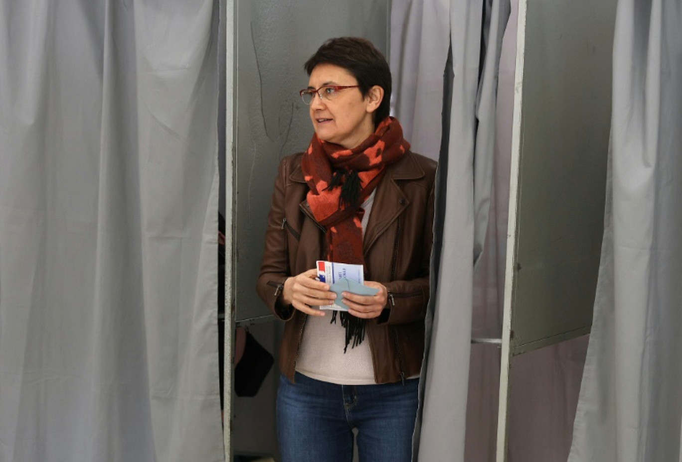 Nathalie Arthaud, porte-parole de LO, le 10 avril 2022, à Paris © Thomas SAMSON