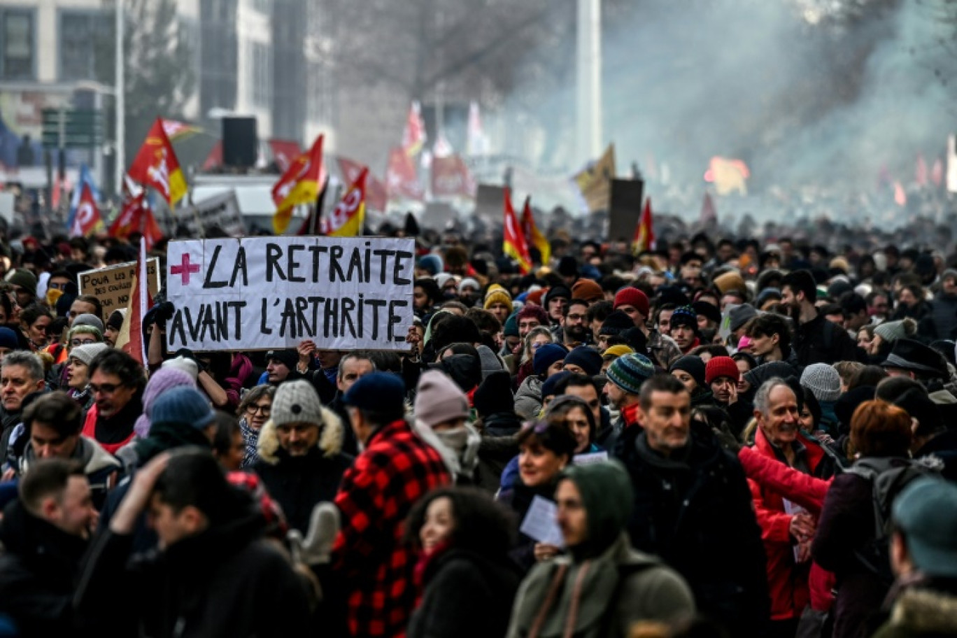 Manifestation contre la réforme des retraites, le 20 janvier 2023 à Lyon © OLIVIER CHASSIGNOLE