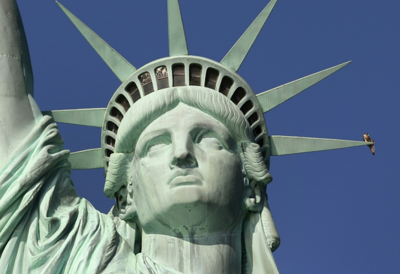 La statue de la Liberté, dont Gustave Eiffel a créé l'ossature en fer, le 13 décembre 2022 à New York © JOHN MOORE