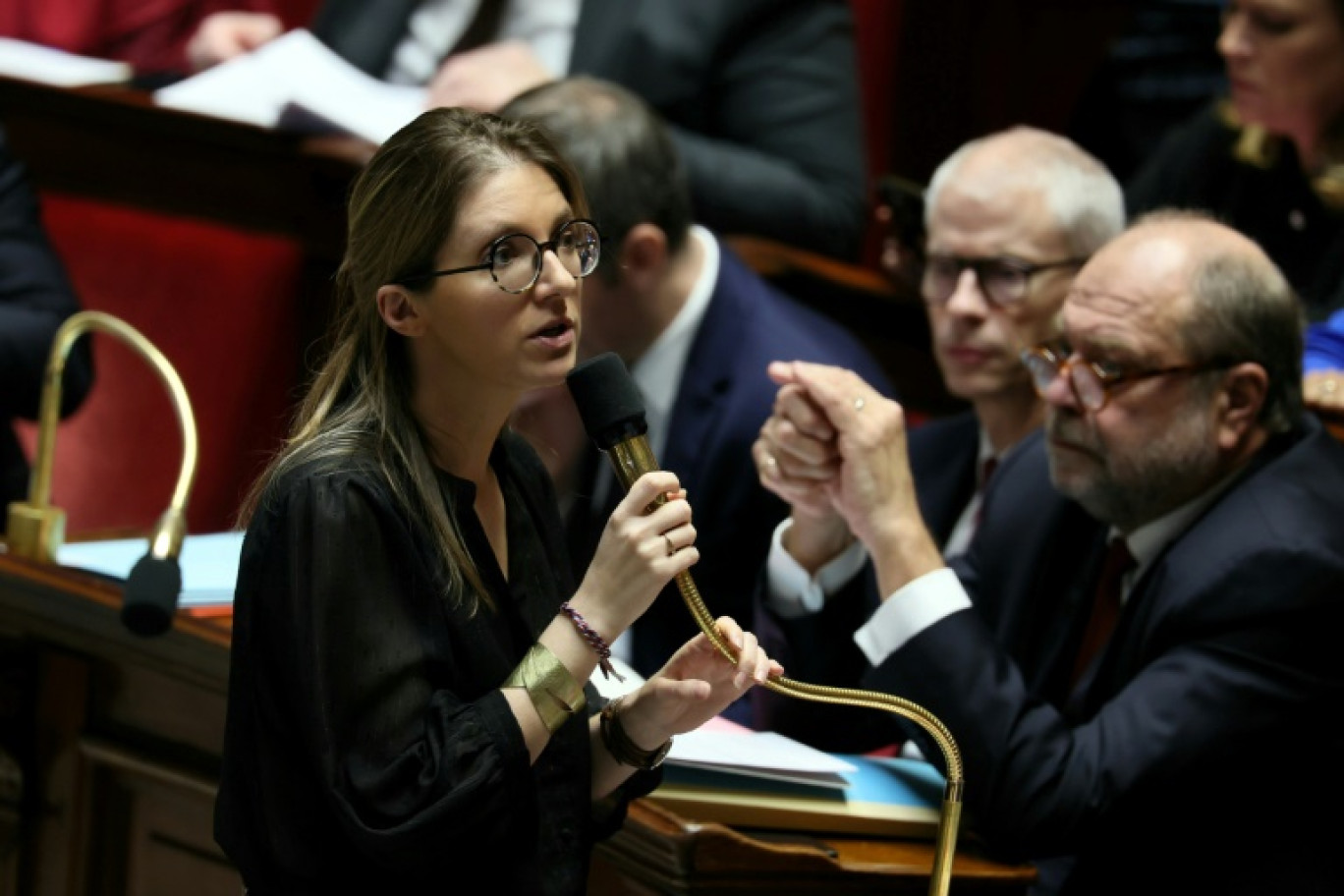 La ministre des Solidarités et des Familles Aurore Bergé à l'Assemblée nationale, le 13 décembre 2023 à Paris © ALAIN JOCARD