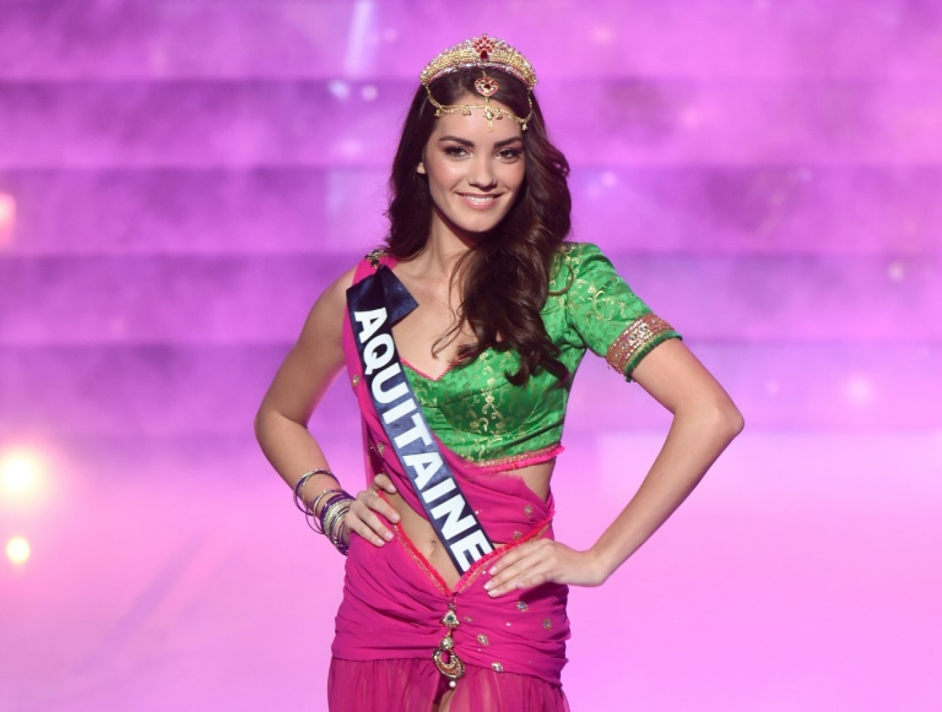 Miss Aquitaine Caria Bonesso lors du concours Miss France 2019 à Lille, le 15 décembre 2018 © FRANCOIS LO PRESTI