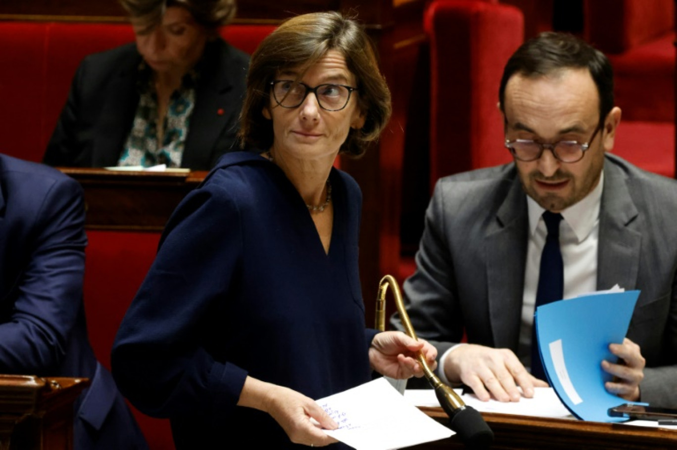 La ministre de la Santé Agnès Firmin Le Bodo, le 20 décembre 2023 à l'Assemblée nationale à Paris © Ludovic MARIN