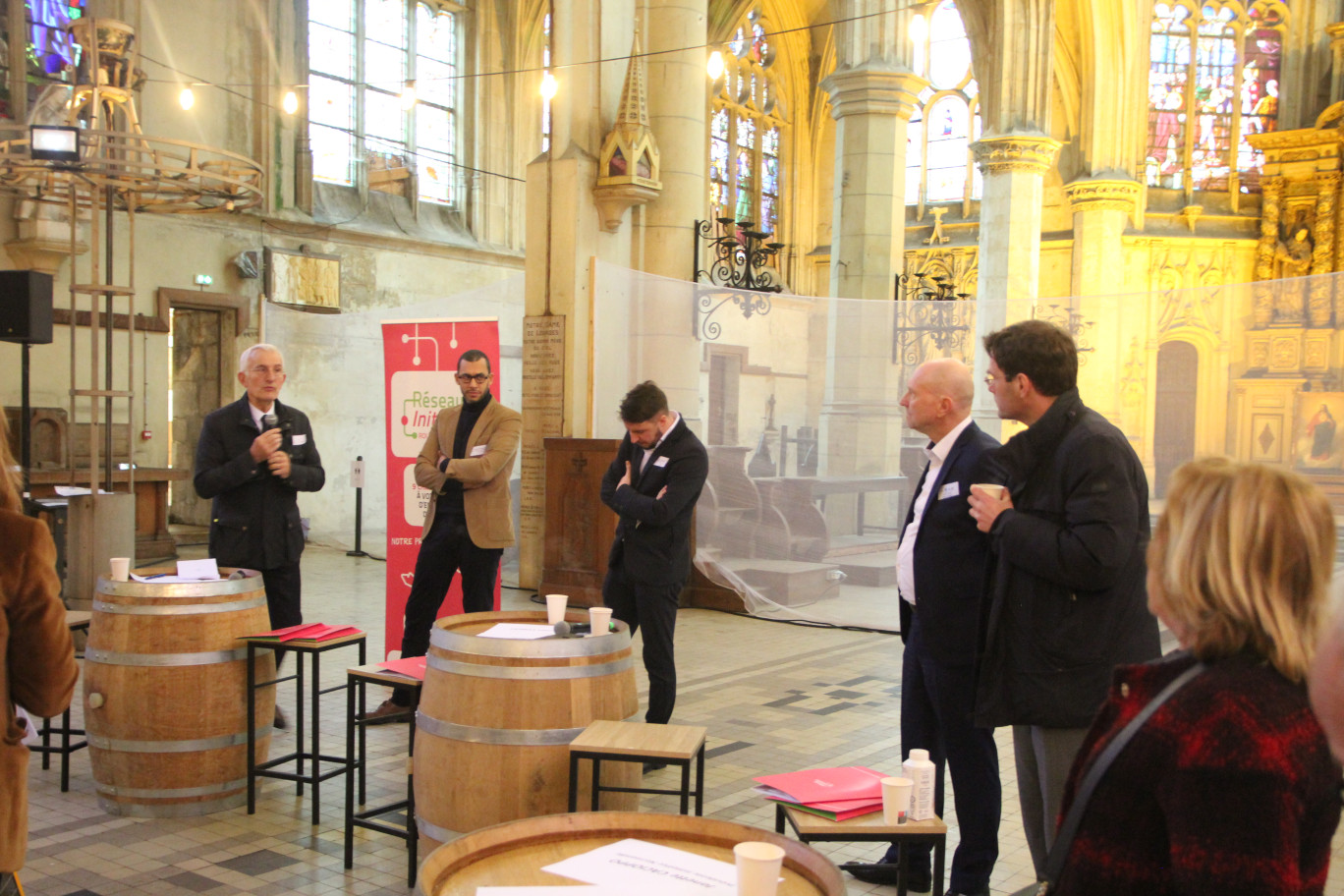 De g. à dr. : Guillaume Pépy (Initiative France), Abdelkrim Marchani (Métropole), Pierre-Marie Soulat (Brasserie Ragnar), Christian Cobert (Initiative Rouen) et Nicolas Mayer-Rossignol (Métropole). (© Aletheia Press / B.Delabre)