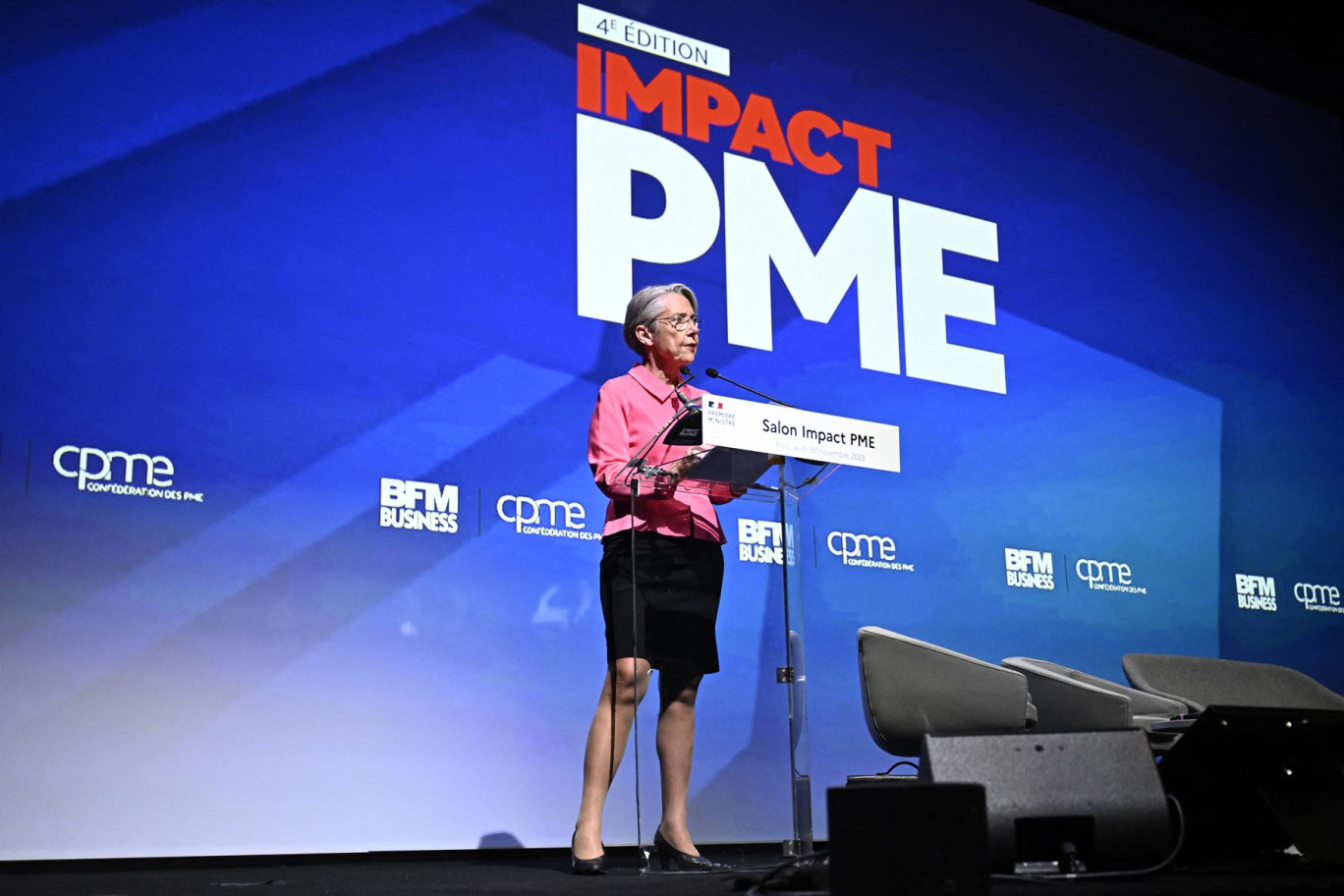 Nous souhaitons relancer notre effort de simplification administrative», a déclaré Élisabeth Borne lors de la rencontre annuelle «Impact PME». Ⓒ Julien De Rosa-AFP