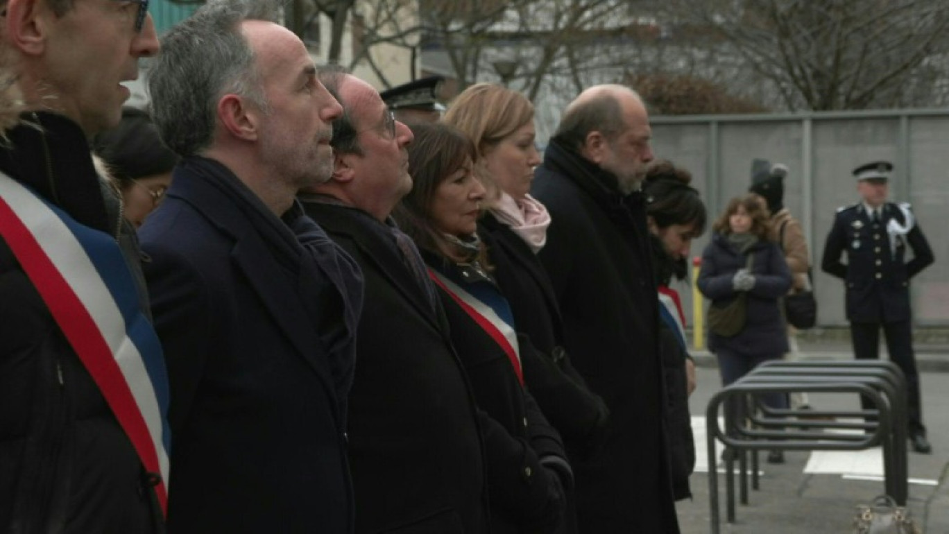 Hommage aux victimes des attentats de Charlie Hebdo et de l'HyperCasher en 2015, le 7 janvier 2024 à Paris © Dimitar DILKOFF