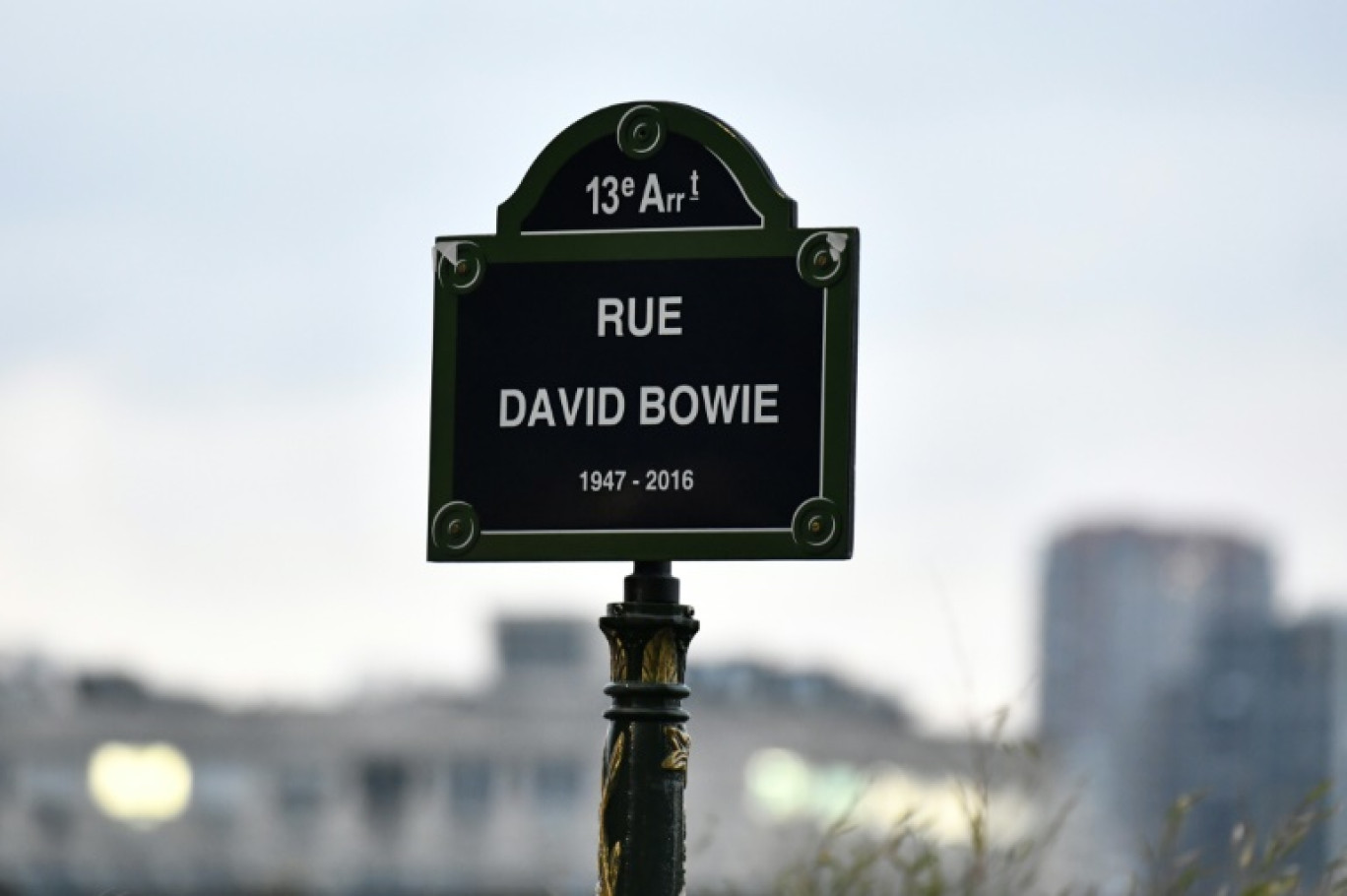 Inauguration d'une rue portant le nom du musicien rock britannique David Bowie, dans le 13e arrondissement de Paris, le 8 janvier 2024 © STEPHANE DE SAKUTIN