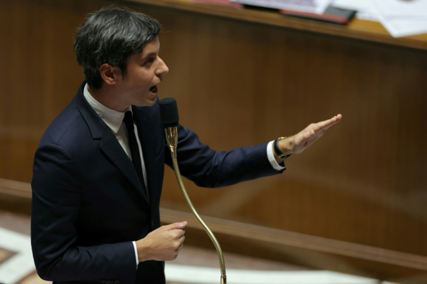 Le Premier ministre Gabriel Attal à l'Assemblée nationale, le 16 janvier 2024 à Paris © Thomas SAMSON