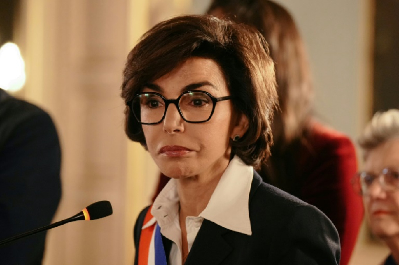 Rachida Dati, ministre de la Culture et maire du 7e arrondissement de Paris, lors de son discours de nouvel an, le 16 janvier 2024 à Paris © Dimitar DILKOFF