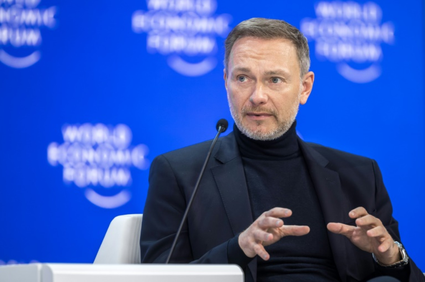 Le ministre allemand des Finances Christian Lindner au Forum économique de Davos, le 19 janvier 2024 © Fabrice COFFRINI