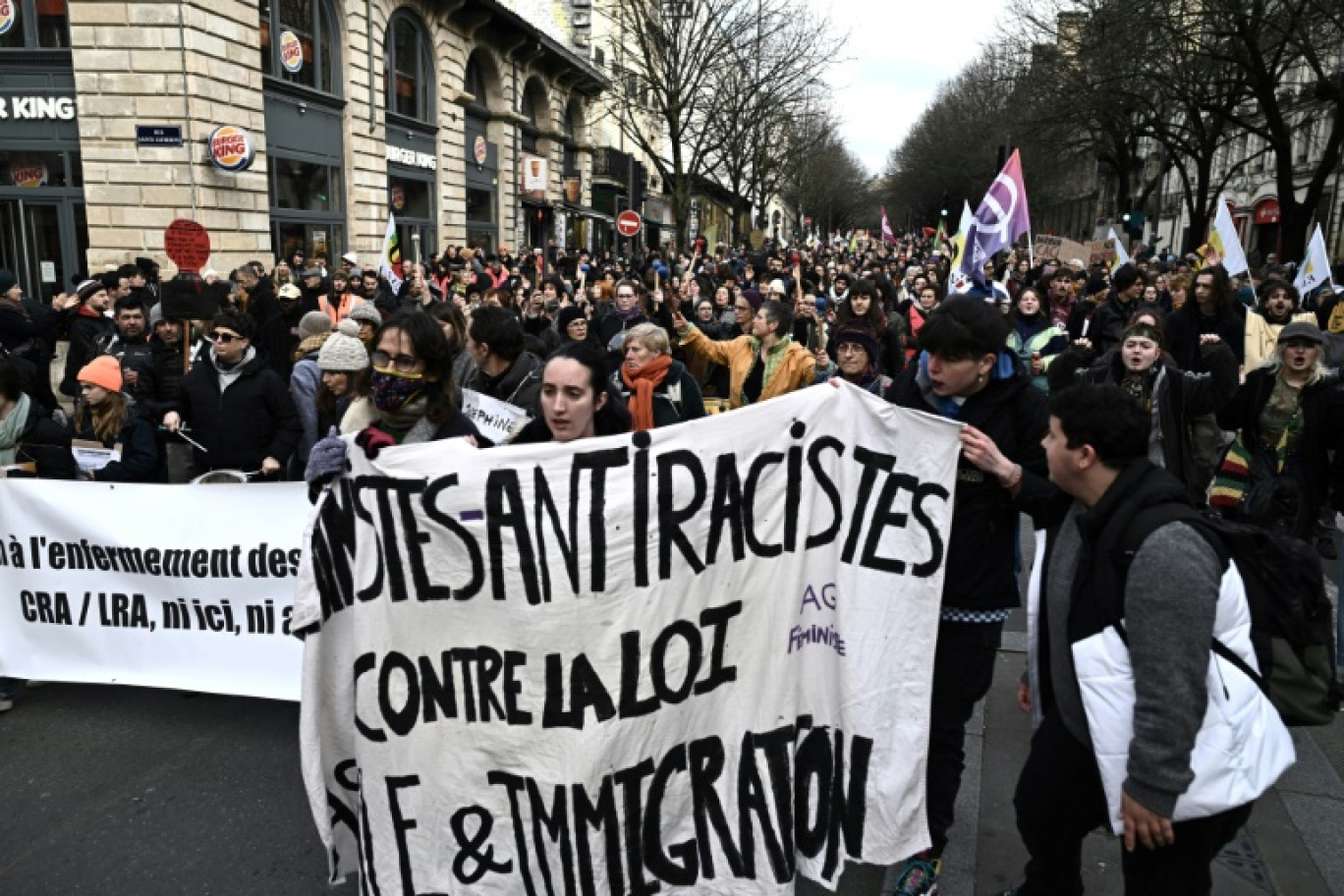 Manifestation contre la loi immigration à Bordeaux, le 21 janvier 2024 © Philippe LOPEZ