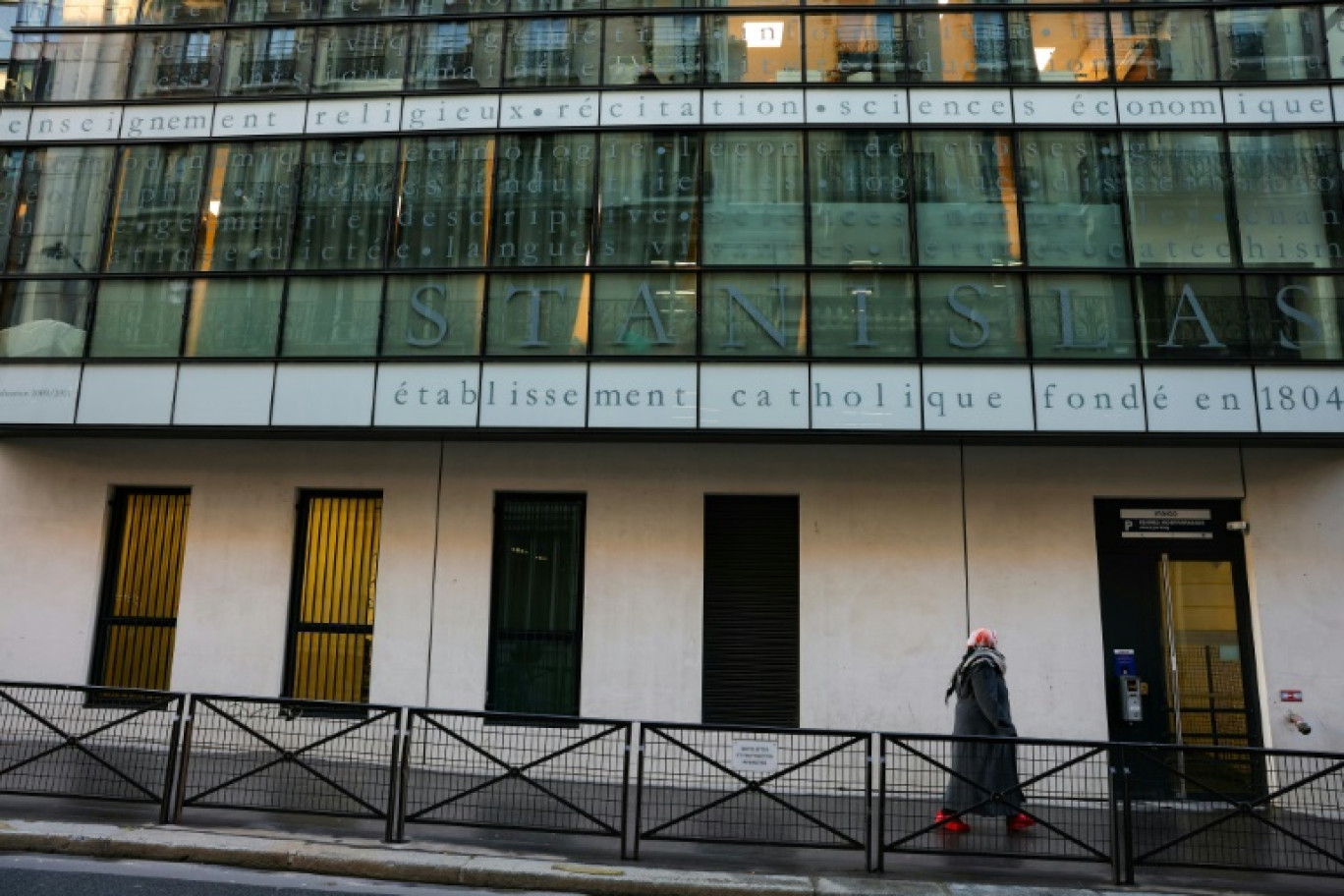 La façade de l'établissement scolaire privé catholique Stanislas, à Paris, le 18 janvier 2024 © Thomas SAMSON