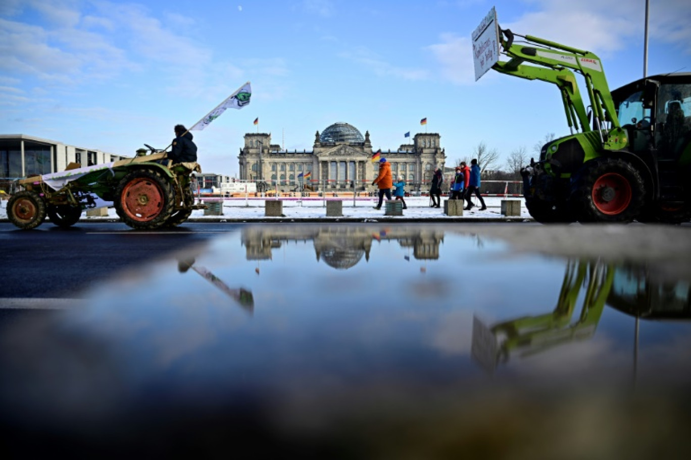 Manifestation d'agriculteurs devant le Parlement, à Berlin, le 20 janvier 2024 © Tobias SCHWARZ