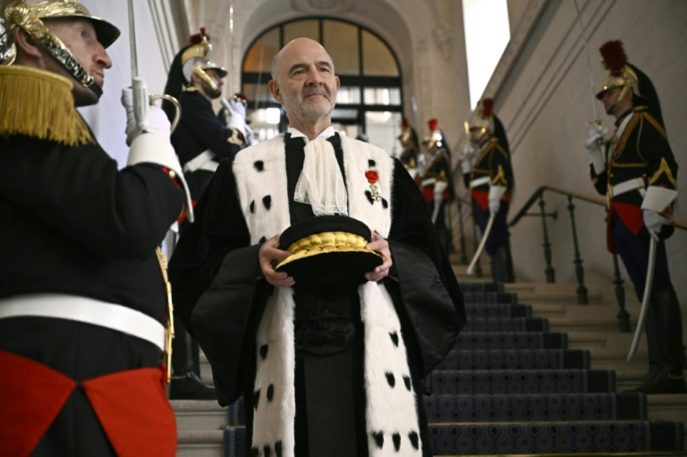 Le premier président de la Cour des comptes Pierre Moscovici le 29 janvier 2024 à l'occasion de la rentrée solennelle de rentrée de la Cour © JULIEN DE ROSA