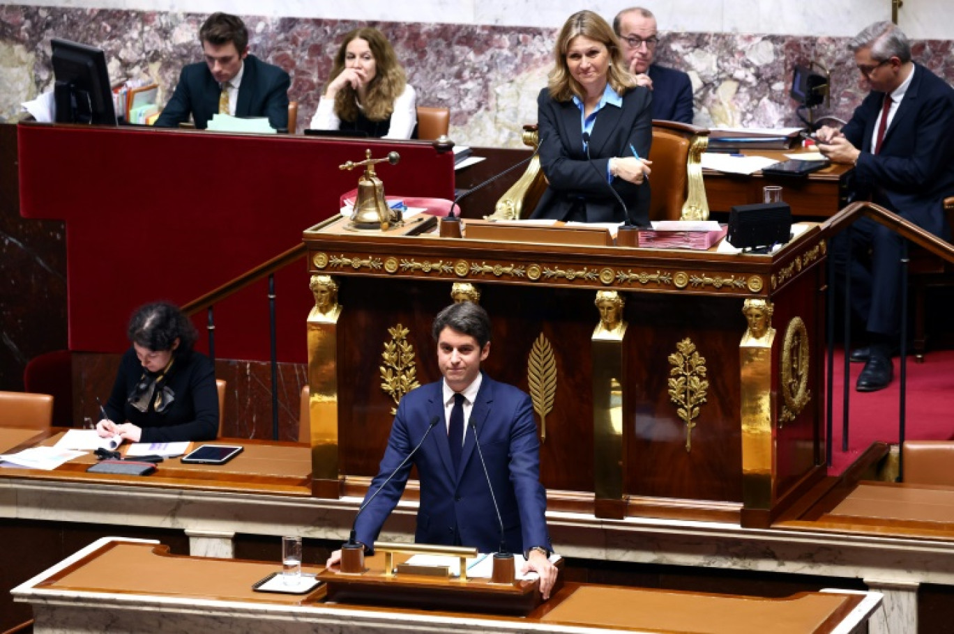 Le Premier ministre Gabriel Attal devant l'Assemblée nationale à Paris, le 30 janvier 2024 © EMMANUEL DUNAND